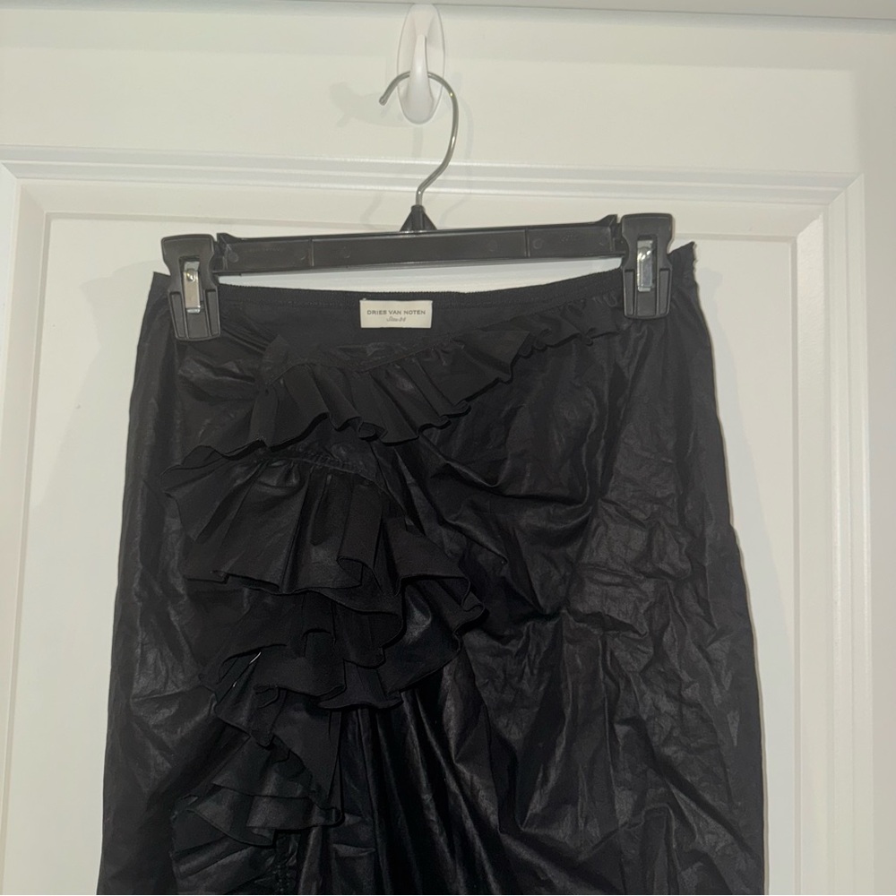 Dries Van Noten Ruffled Midi Black Skirt - Picture 10 of 16
